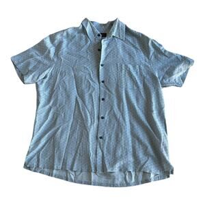 Mens Shirt Size XL White Blue Floral Geometric Office Professional Networking